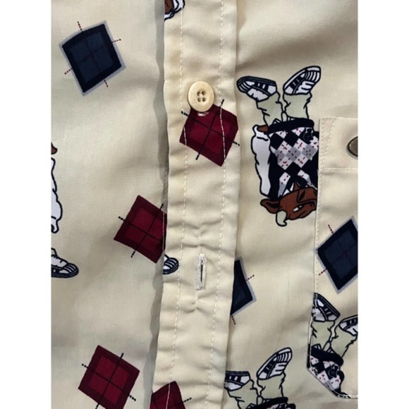 Phat Farm Yellow with Bulls Button Front Long‎ Sleeve Mens Shirt 2XL - Picture 10 of 10